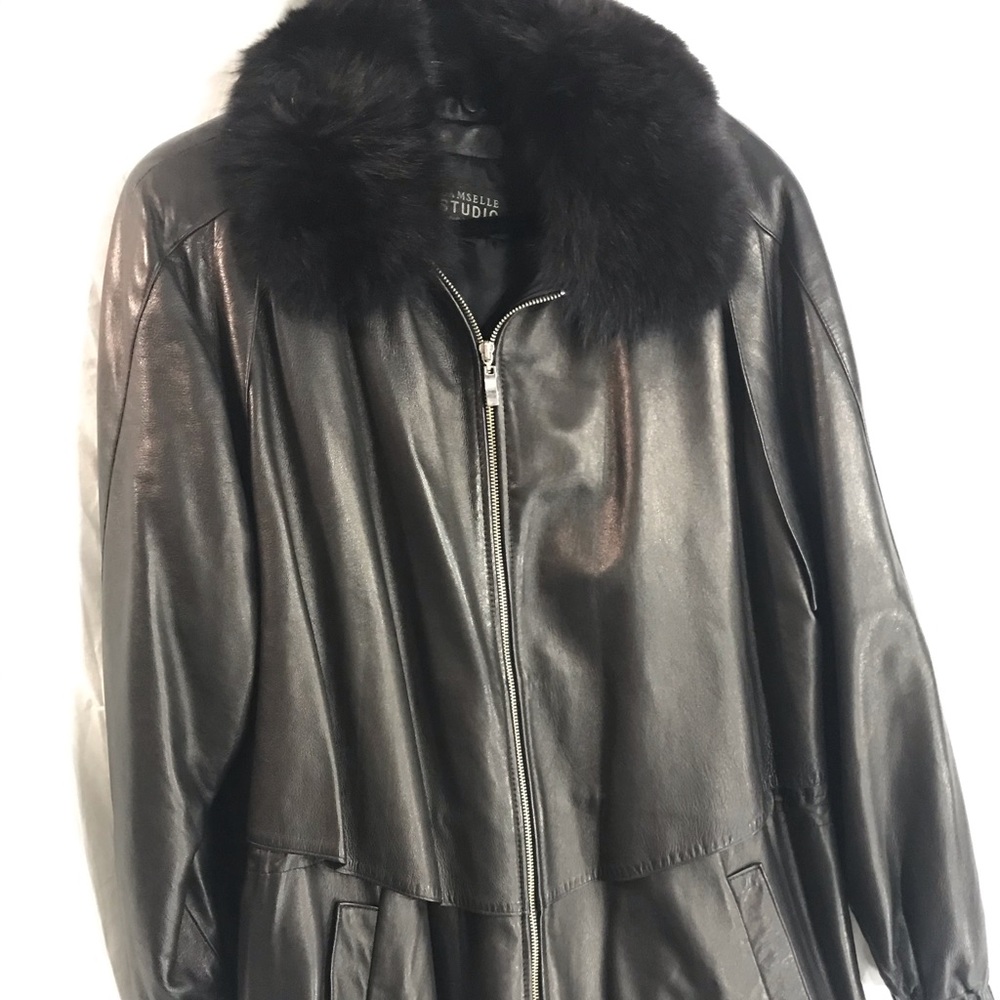 Damselle leather coat